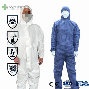 Disposable protective coverall with hood