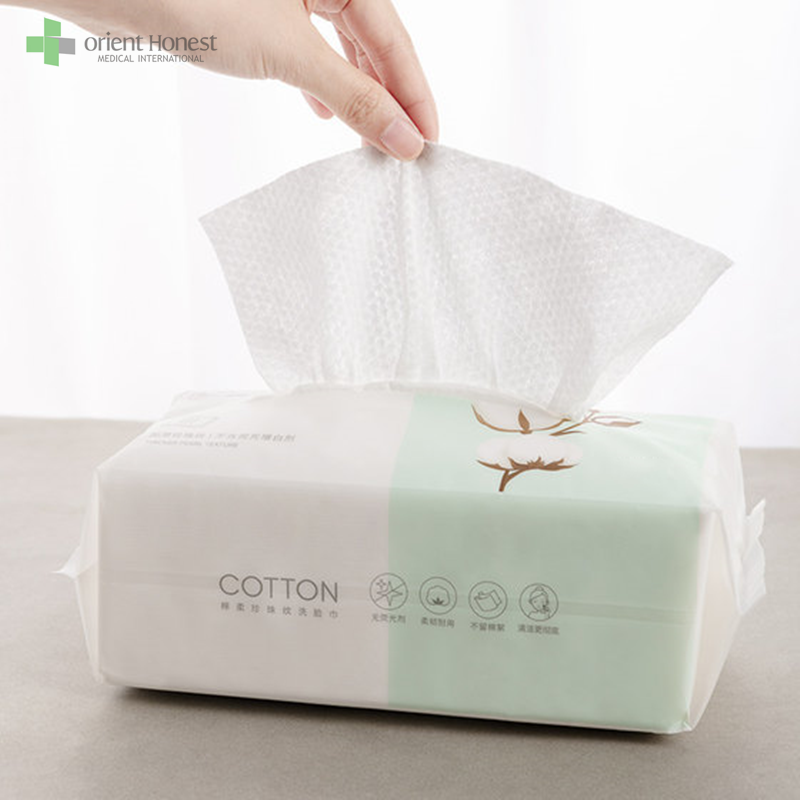 Biodegradable disposable soft cotton towel cleansing wipes