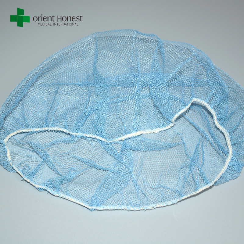Head protective blue nylon mesh hairnets disposable suppliers