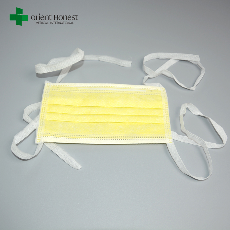 Colore chiaro legare indietro mascherina chirurgica, anti-virus maschera protettiva, bocca medica copre esportatore