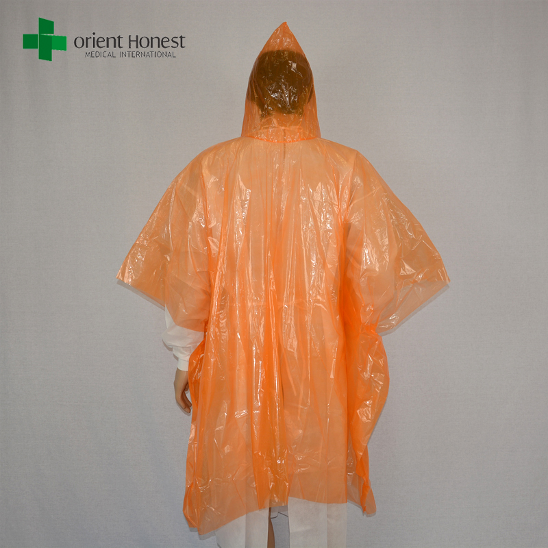 Regen Poncho Set Bunt orange