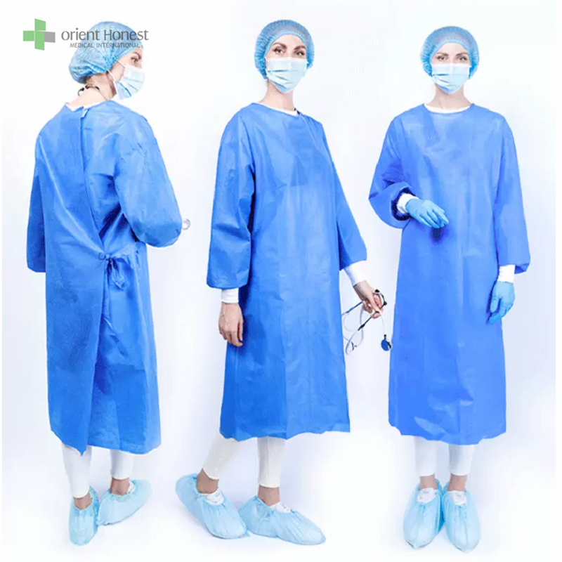 Reinforced surgical gown with knitted cuffs medical manufacturer ISO13485 CE FDA