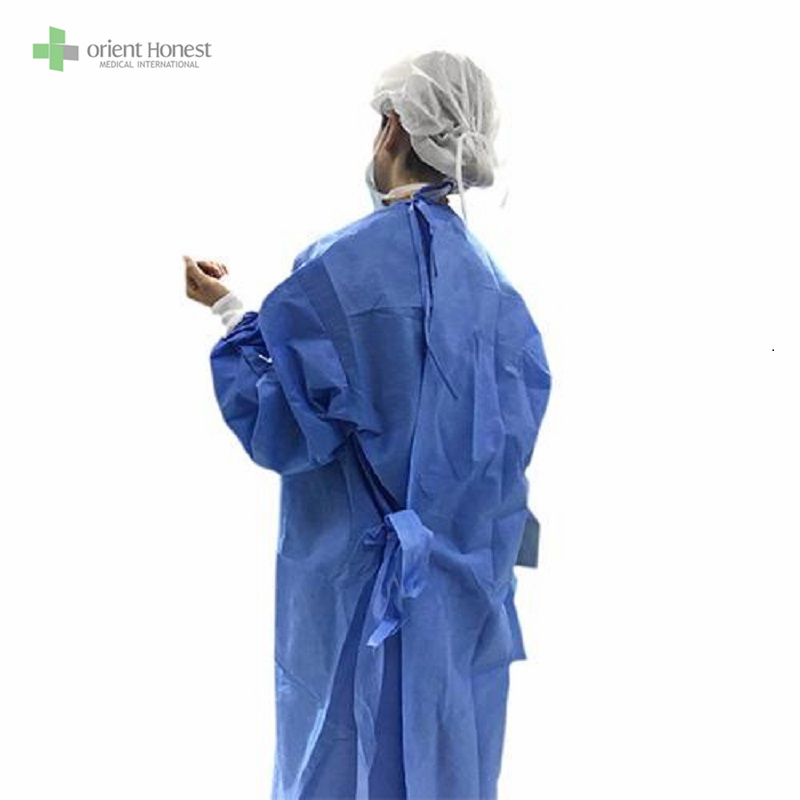 Reinforced surgical gown with knitted cuffs medical manufacturer ISO13485 CE FDA
