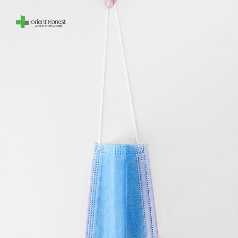 Le masque facial non tissé jetable 3 plis PP