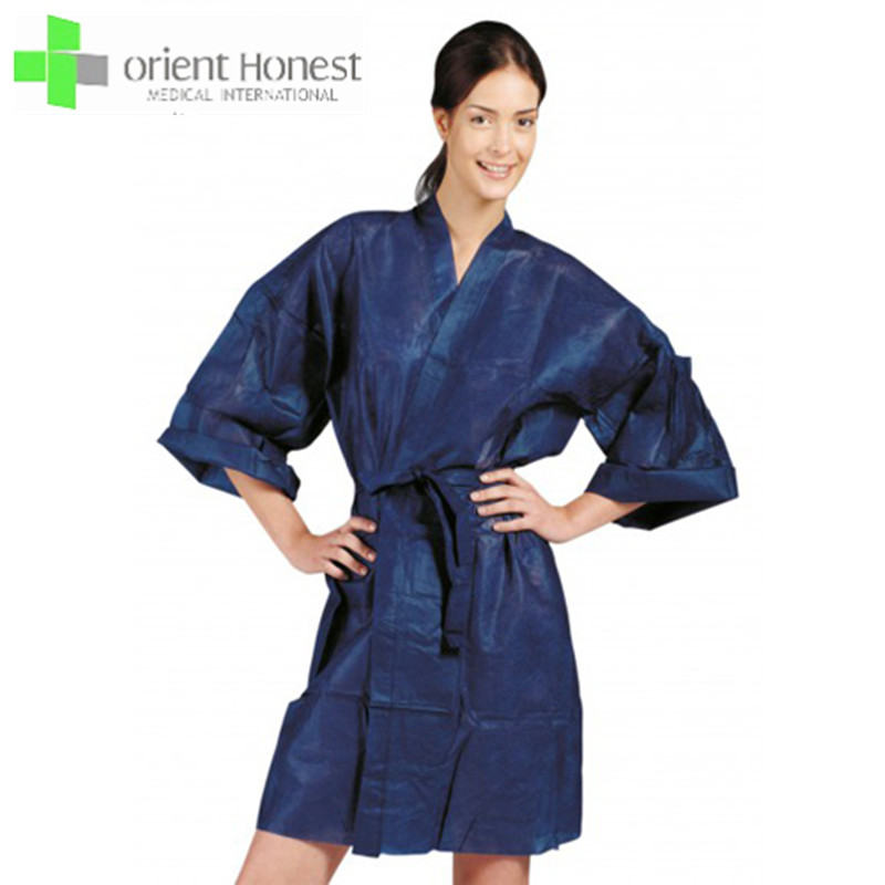 Wholesale bath robe disposable nonwoven sauna coat