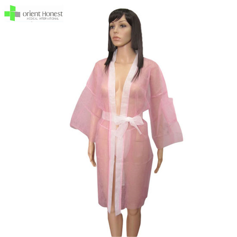 Wholesale bath robe disposable nonwoven sauna coat