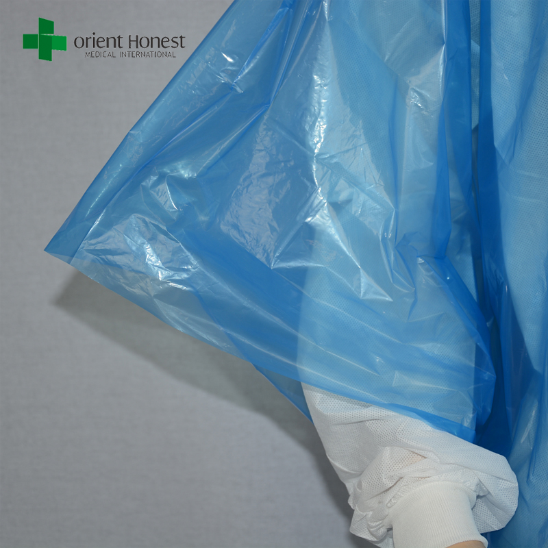blaue Kunststoff-Regenmantel mit Kapuze, Poncho einmaligen Gebrauch klar regen, bunt PE leichte regen Poncho