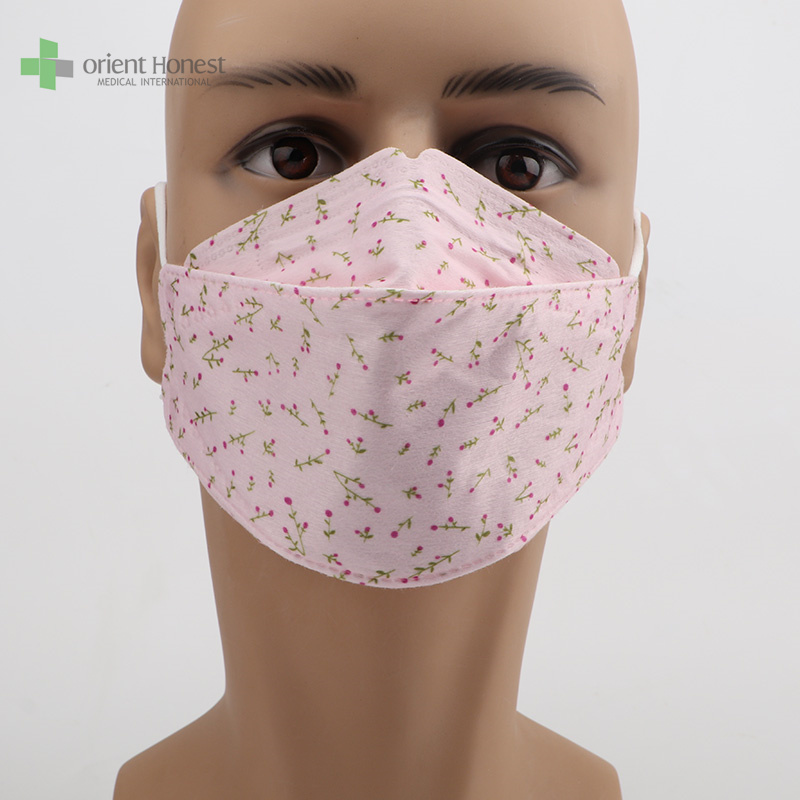 fashionable and cute printed 4 ply disposable KF94 face mask for adult