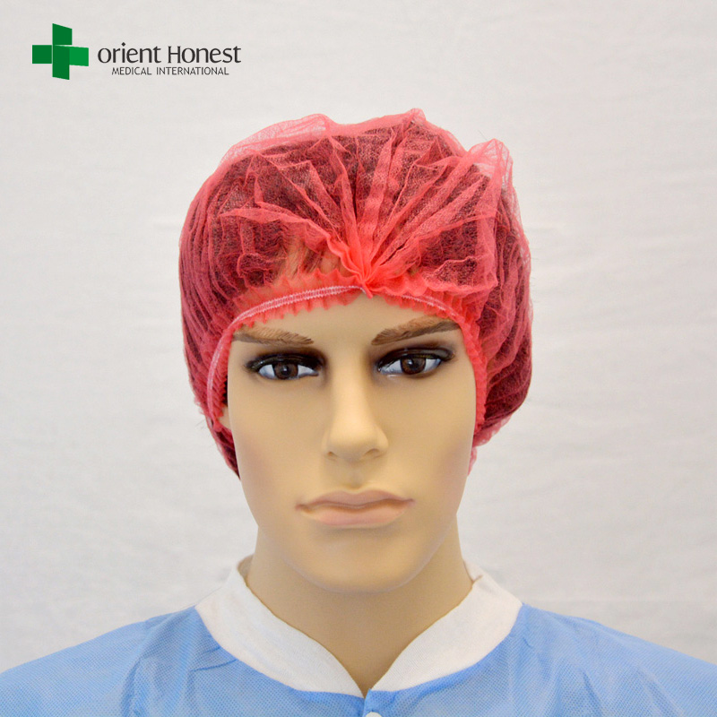 rote Farbe nicht gesponnene mob Kappe, non-woven bouffant Kappe, nicht Einweg-Kappe Lieferanten gewebt,