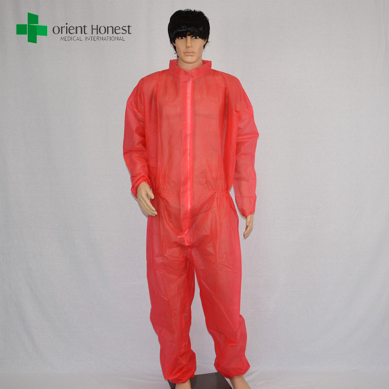 Stehkragen Einweg pp antistatische Overalls, China Anbieter Anti-Virus-overall, China Einwegvlies coverall