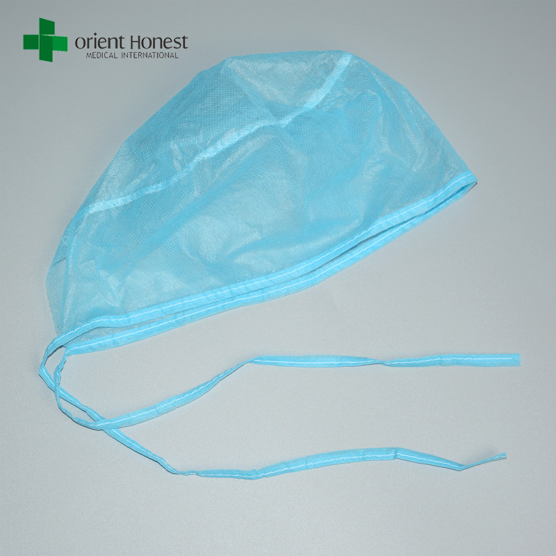 das beste chinesische Hersteller für blaue Farbe Einweg-PP25g Krankenhausarzt Kappe mit Verbindungen auf