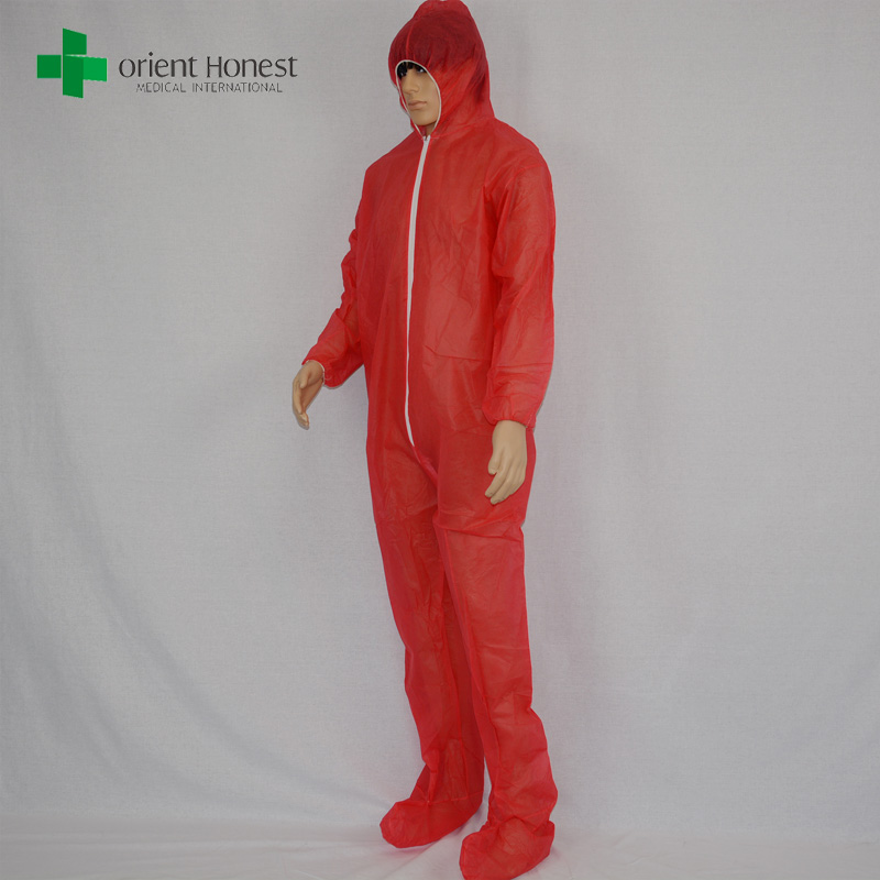 die besten Einweg-Haube und Boot-Overalls, China Wasser repllent Sicherheit overall, der beste Hersteller für Reinraumanzüge