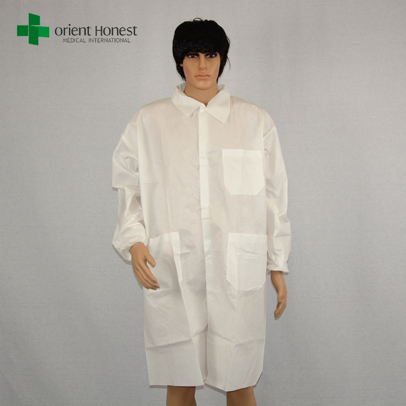 waterproof disposable white lab coats supplier，microporous lab coat with pockets，disposable medical coats