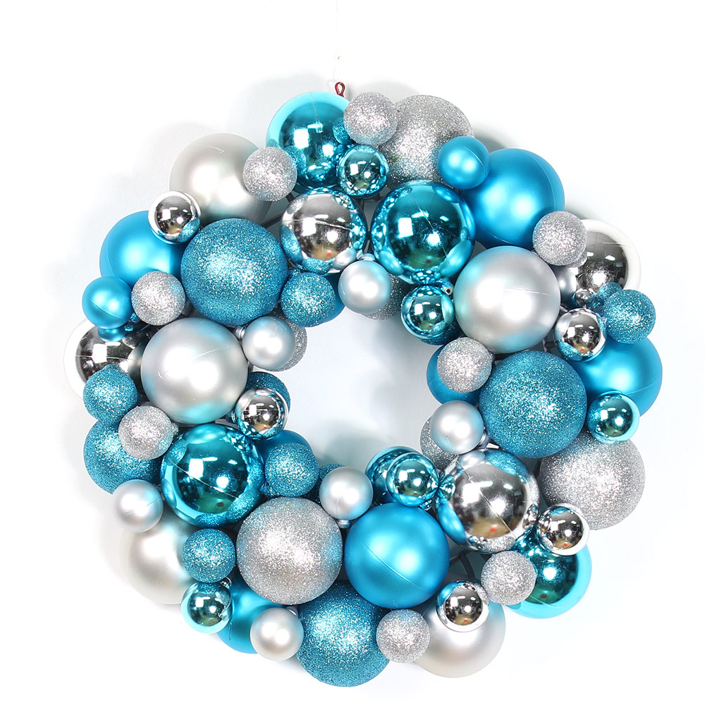 12 "室内圣诞节装饰塑料圣诞装饰品球花圈