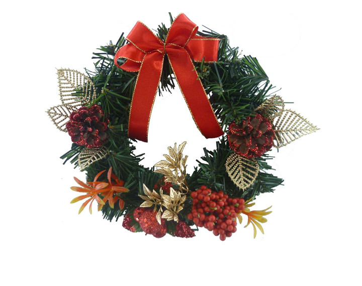 20 cm de kroon van Kerstmis met rode boog decoraties