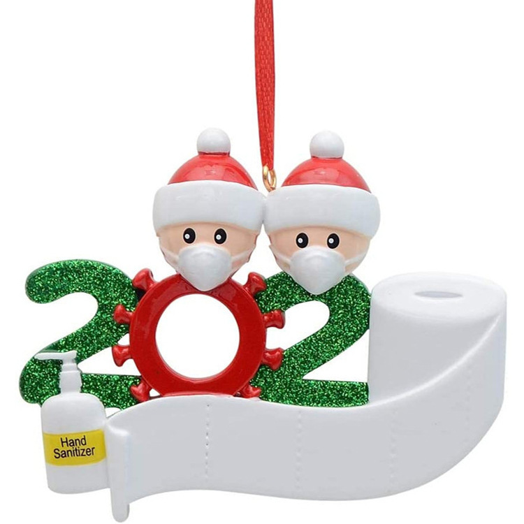 2020 quarantine ornament In stock Amazon hotsales DIY blessing Christmas pendant hanging Snowman family quarantine gifts