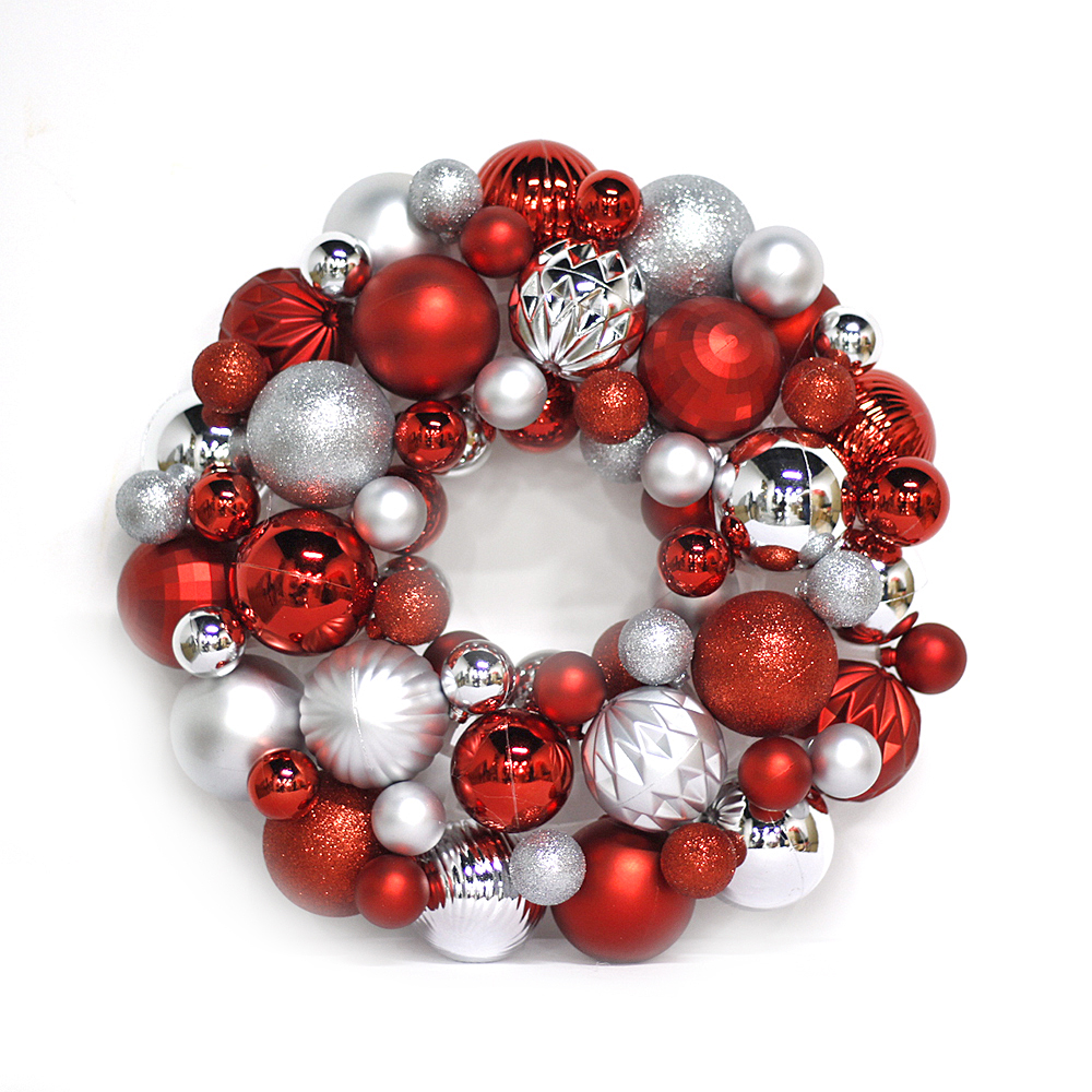 33cm Promotional Plastic Xmas Ornament Wreath