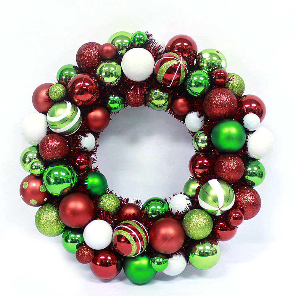 60cm 彩色彩绘圣诞饰品花圈
