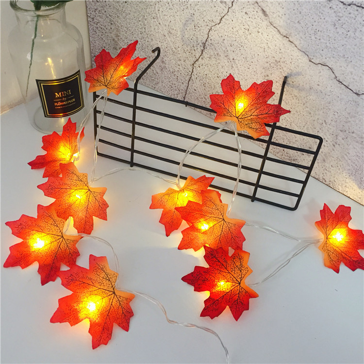 Autumn String Light festival DIY Halloween Decor 1.5m 2m 3m 4m 6m maple leaves led fairy lights for christmas
