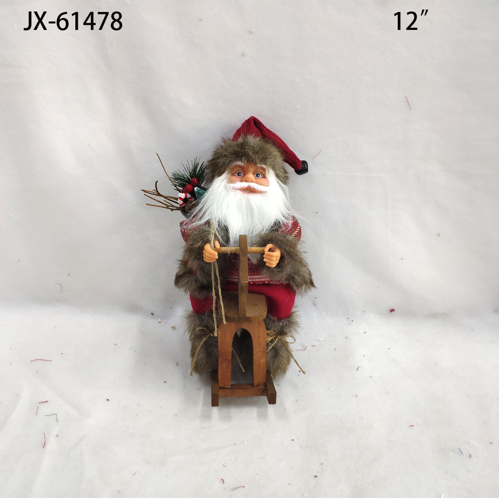 Christmas gift ornaments tree hanging plush classical santa doll for home decor