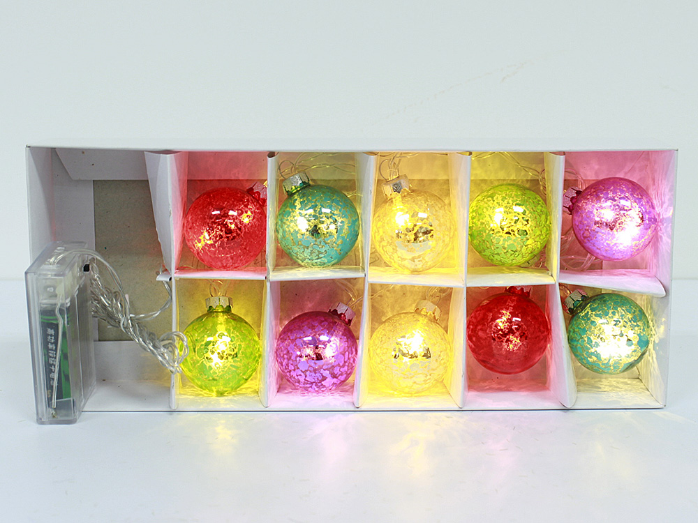 Colorful Lighted Christmas Hanging Ball Ornament With Lights