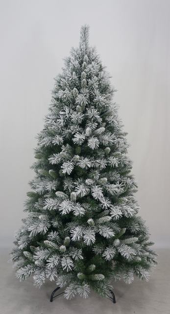 Dense artificial spiral flocked christmas trees