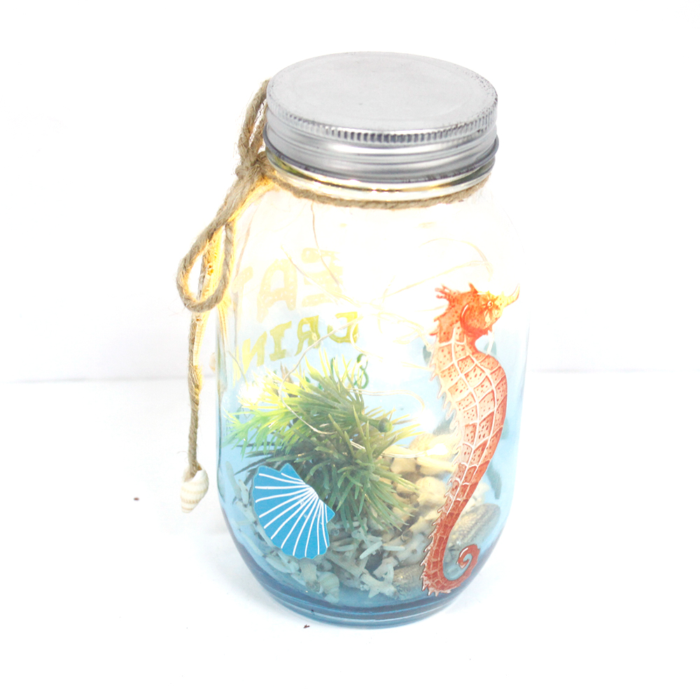 Distinctive Popular Plastic Haning Jar Ornament With Lights