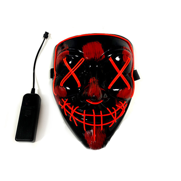 China Festival party decoration light up Rave Masquerade Funny Colorful Cosplay led halloween face mask manufacturer