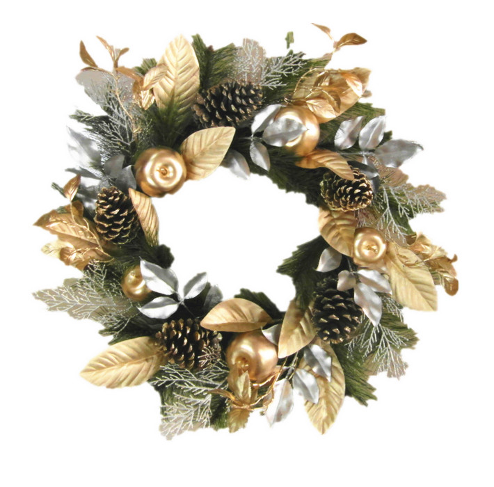 Couronnes de Noël intérieur de grande classe or