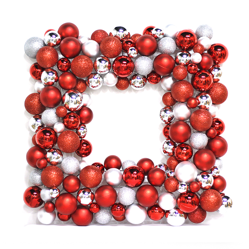 New Design Square Shape Plastic Ball Wreah