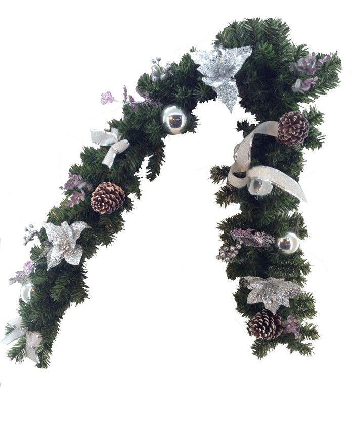 Guirnalda de Navidad con flor de brillo