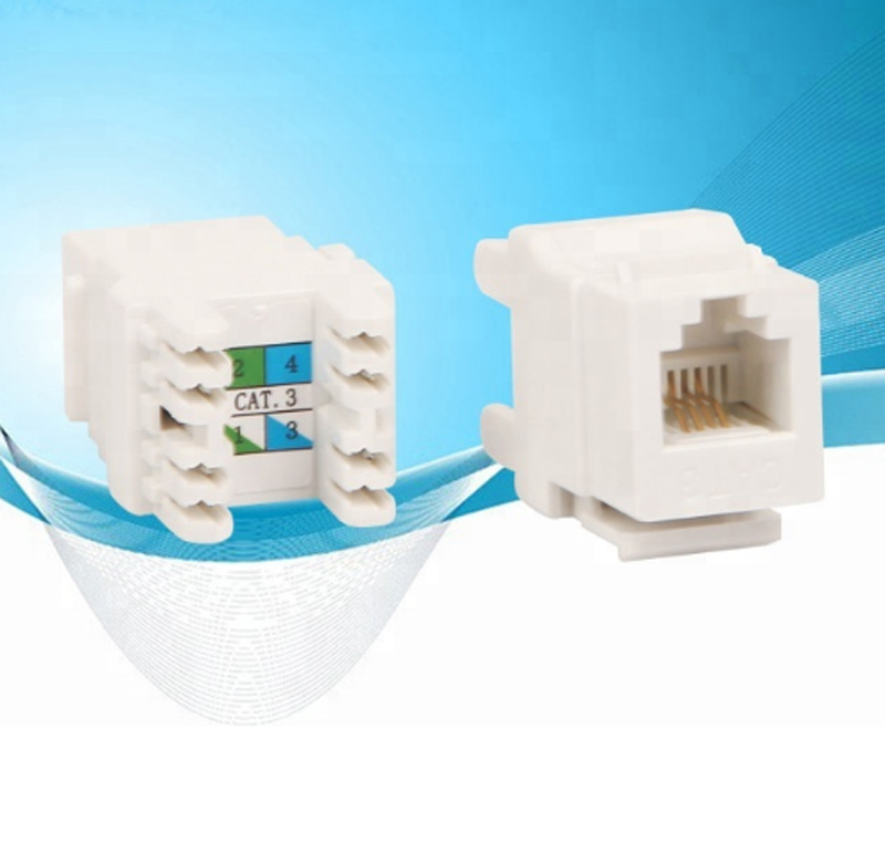 180 Degree vertical Krone-110 DUAL modular Cat 3 RJ11 Keystone Jack