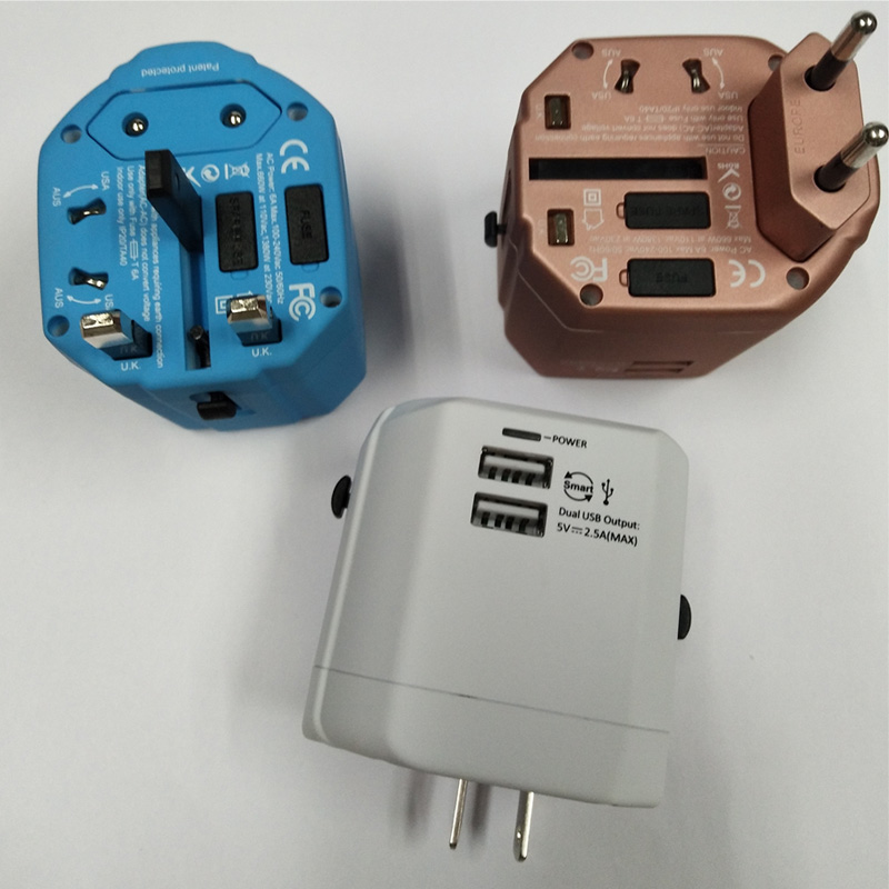 All in one multi plug socket travel power adapter universal tablet mobile charger USB travel charger