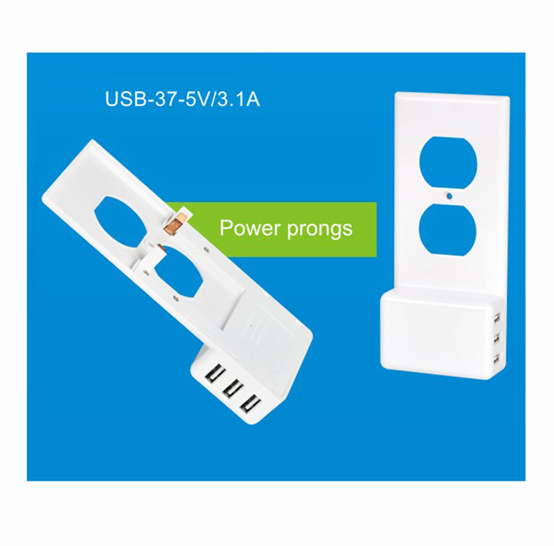 Amerikaanse stijl decor duplex eenvoudig te installeren USB wandcontactdoos plaat te dekken met dubbele hoge snelheid USB-oplader poorten voor thuis en op kantoor te gebruiken