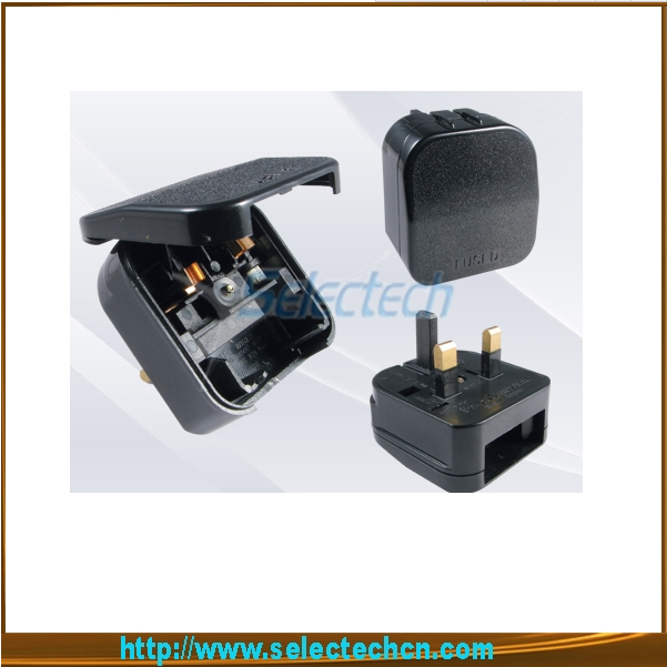 Κίνα Shenzhen Εργοστάσιο Μετασχηματιστής ταξιδίου ευρώ προς το Ηνωμένο Βασίλειο 3 Pin 13Α Plug για 2-γύρο-πολικό βύσμα SE-ECP