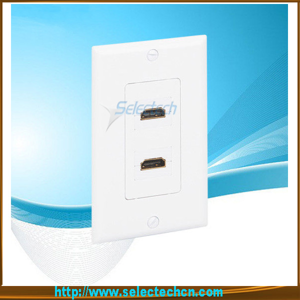 Daul portas HDMI placa cara HDMI de alta velocidade Wallplate