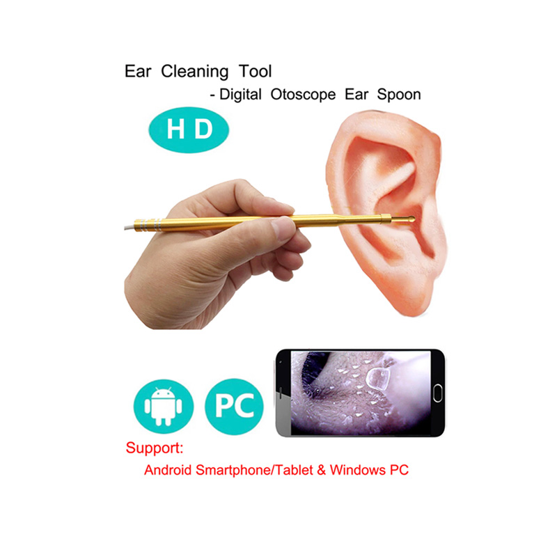 Orecchio Pulizia Endoscopio 3 In1 Usb Hd Orecchio Visivo Cucchiaio 5.5mm Mini Macchina Fotografica Android Pc Ear Pick Otoscopio Periscopio Strumento