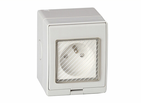 Scatola impermeabile presa francese e scatola singola presa tedesca, presa schuko EU Scatola impermeabile IP55