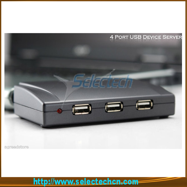 حار بيع 1000M / 100M / 10M 4 ميناء الشبكات USB 2.0 خادم SE-SK-304U