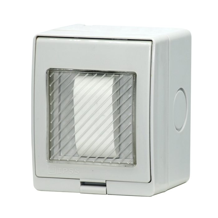 Scatola impermeabile IP55 per presa schuko UE, interruttore a parete singola o scatola impermeabile a presa singola