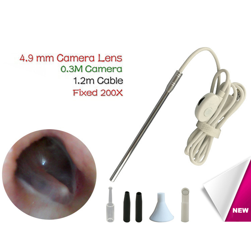 Endoscopio USB medico 4.9 mm obiettivo per orecchio naso per OTG Android Phone PC boroscopio ispezione otoscopio endoscopio fotocamera