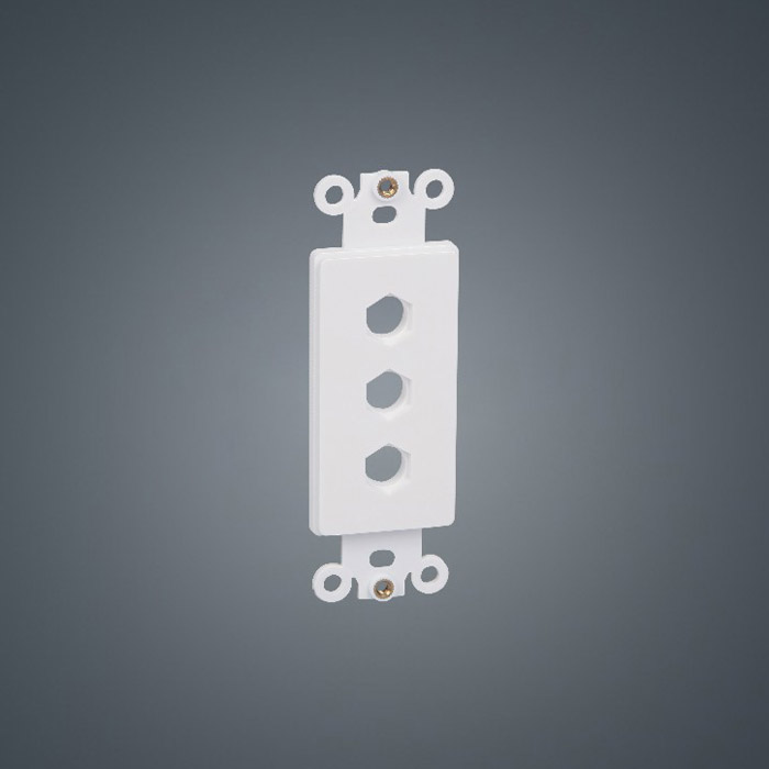 Plaque RCA type 120 hexagone ABS 3 trous Plaque intercalaire en plastique pour multimédia