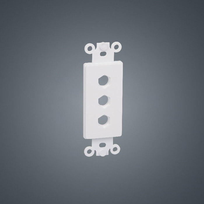 Plaque RCA type 120 hexagone ABS 3 trous Plaque intercalaire en plastique pour multimédia
