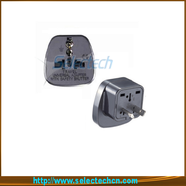 Seguro Multi Adaptador Serie venta a granel de viaje Sudáfrica Universal Plug Convertidor Con Puerta Seguridad SES-17