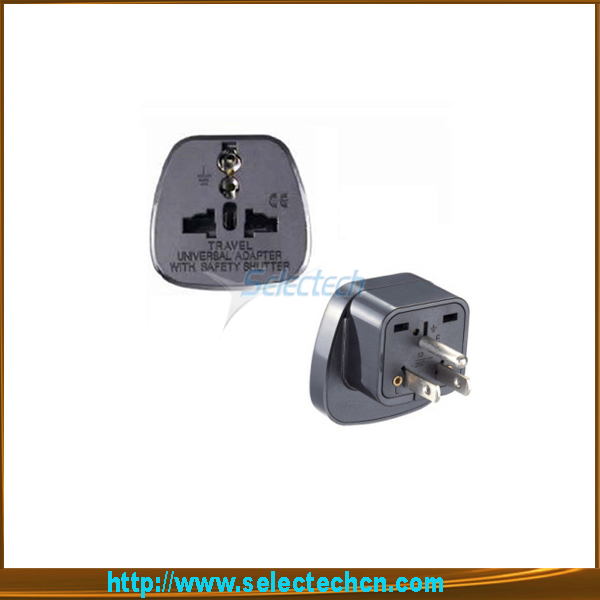 Sicuro Multi Serie adattatore universale A 3 pin USA Plug alimentatori Con Secuity Porta SES-5
