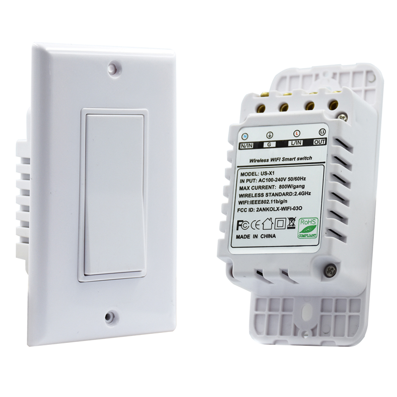 Smart Light Switch, Wi-Fi Light Switch, Push Wall Switches, ewelink APP Remote Control, compatibile con Alexa, Google Assistant e IFTTT, unipolare, programmazione, telecomando (1 PACCHETTO)