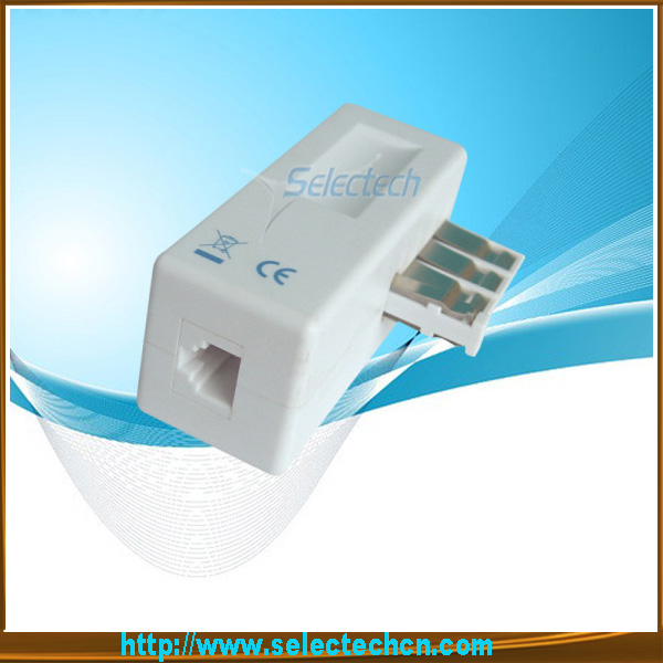 Three connect ways RJ11 US Jack to France jack ADSL Splitter filter