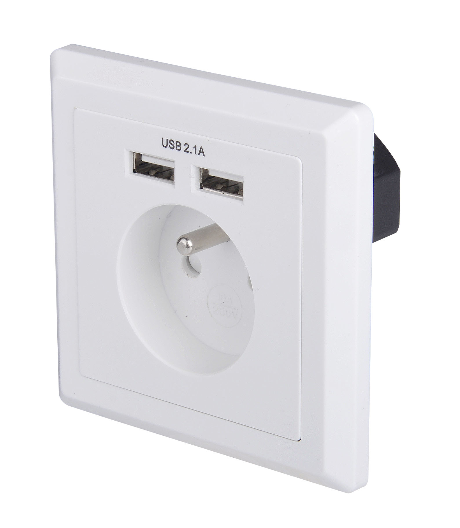 USB-19B Schuko socket 86*86 type French socket Wall plate Dual ports USB Charger