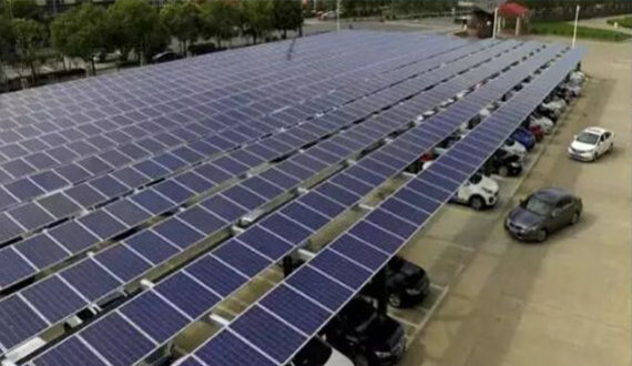 Jiaxing grande projeto de geração de energia fotovoltaica galpão de estacionamento