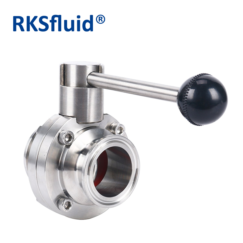 2 inch Manual/Electric Actuator EPDM 304 316L Flange Stainless Steel Sanitary Butterfly Valve